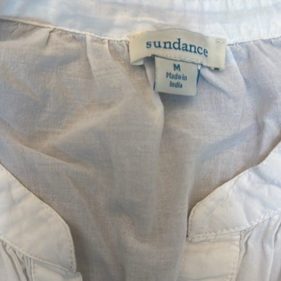 Sundance White Eyelet Embroidered Blouse Size M Oversized Boxy - Picture 3 of 4